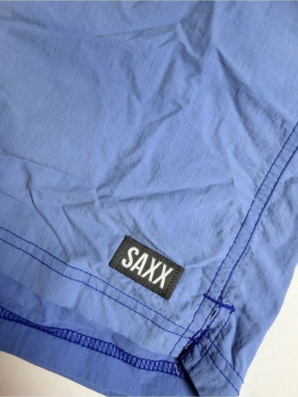 Saxx Mens Go Coastal 2 in 1 Volley Swim Trucks Medium Blue Lined 5" Inseam